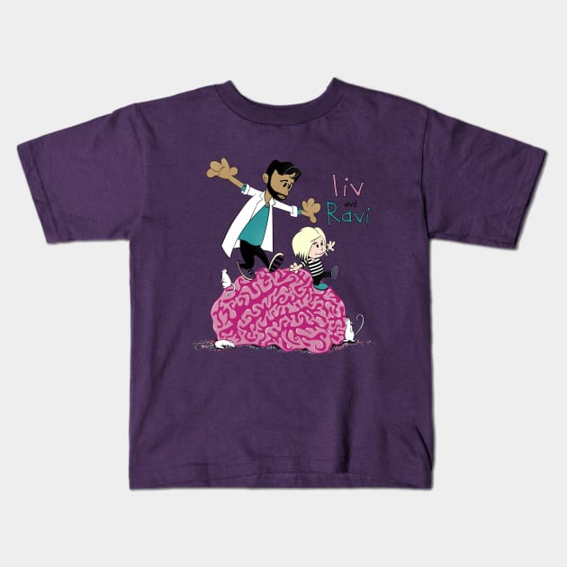 Liv and Ravi Kids T-Shirt by DoodleHeadDee